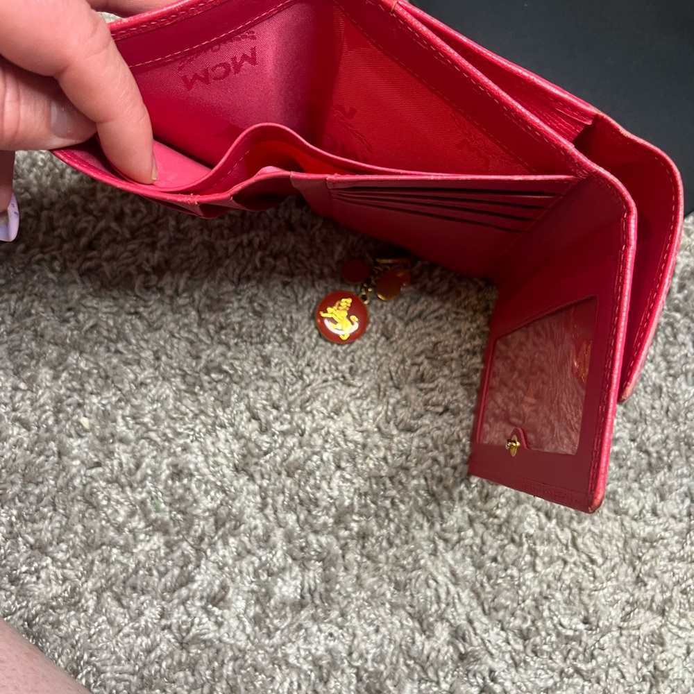 MCM Tri fold Pink Wallet with Gold Details - Picture 13 of 17